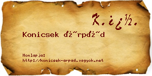 Konicsek Árpád névjegykártya