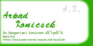 arpad konicsek business card
